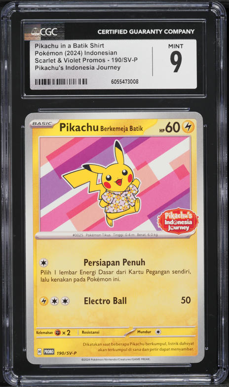 Pikachu 001/SV-P Sv-P Promotional Cards Cool Limited Edition Pokemon  Pikachu Card In Batik Print - Indonesian Journey Promo 190/SV-P