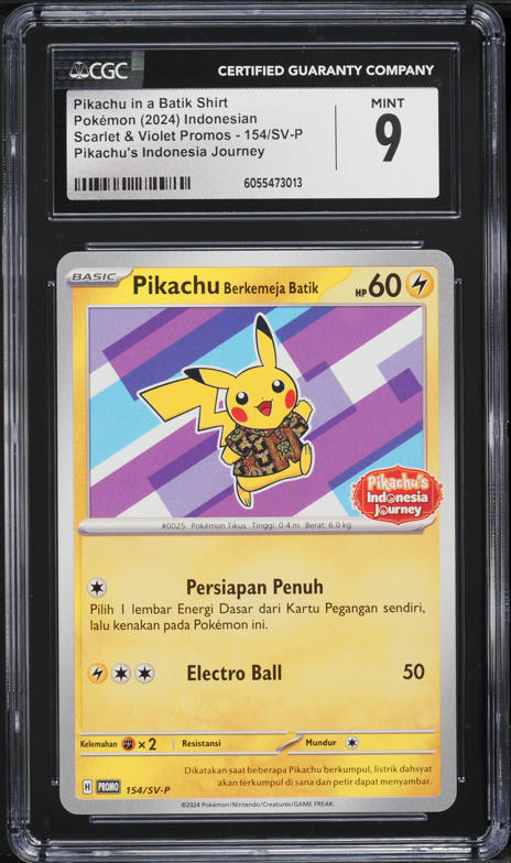 2024 Pokemon Indonesian SV Promo Pikachu In Batik Shirt #154 CGC