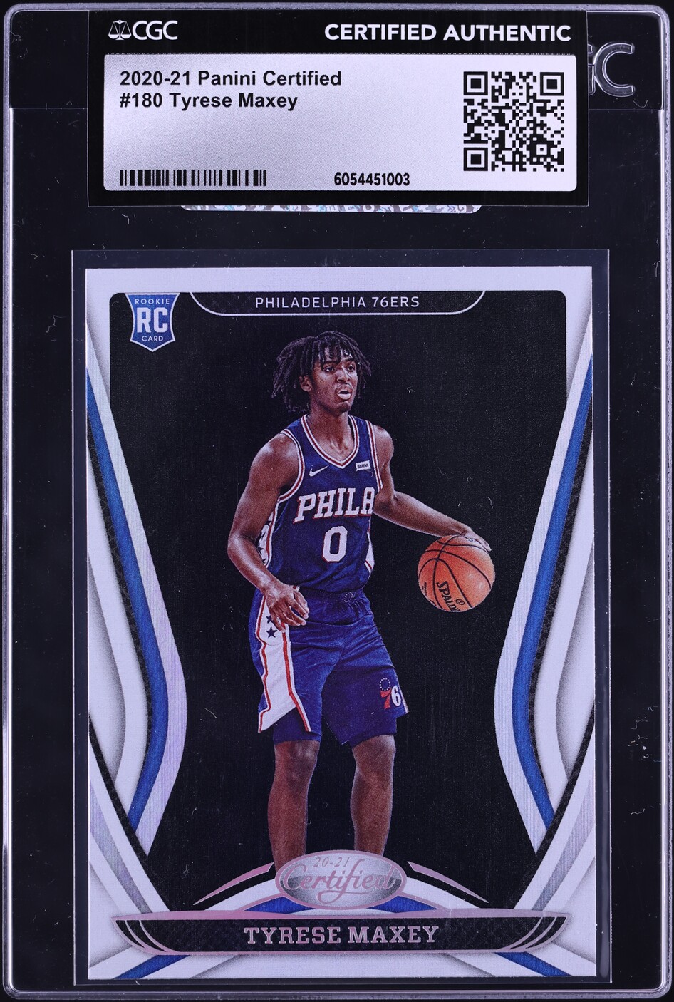 2020 Panini Certified Tyrese Maxey ROOKIE #180 CGC AUTH