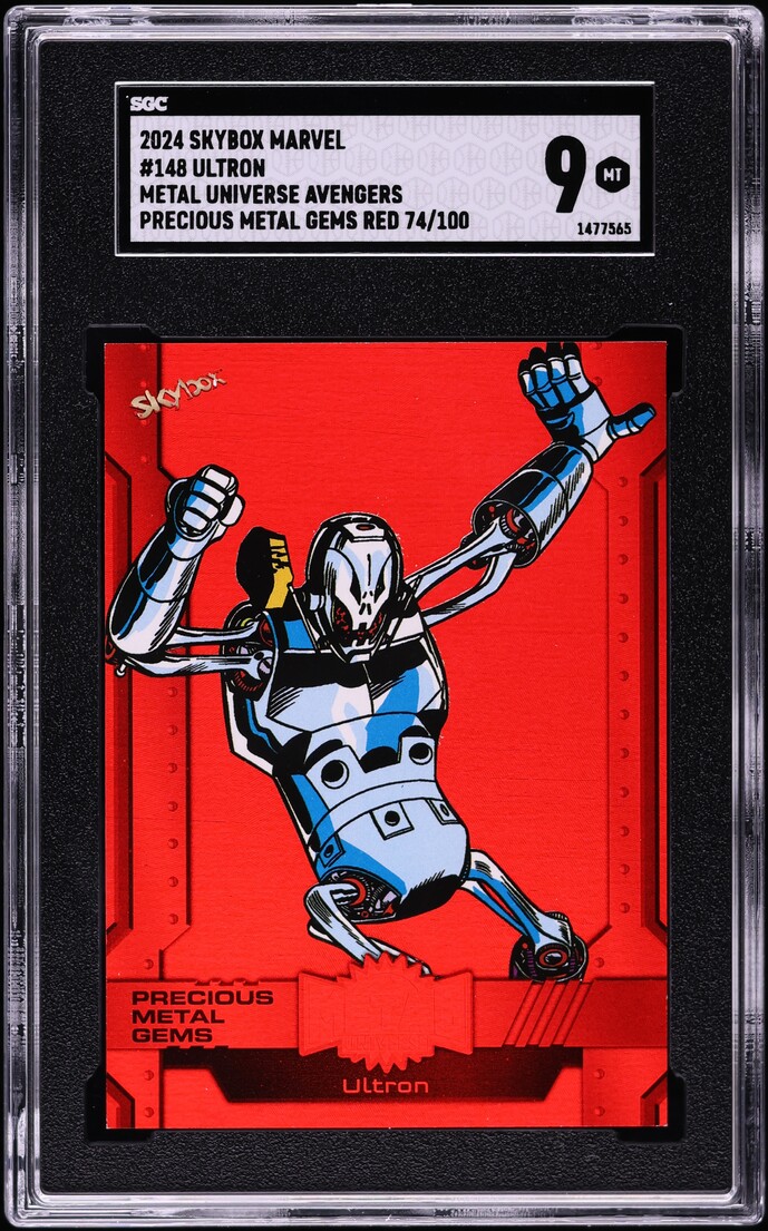 2024 Marvel Metal Universe Avengers PMG Red Ultron /100 #148 SGC 9 MINT