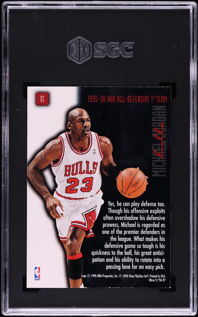1996 Ultra Full Court Trap Michael Jordan #1 SGC 8.5 NM-MT+