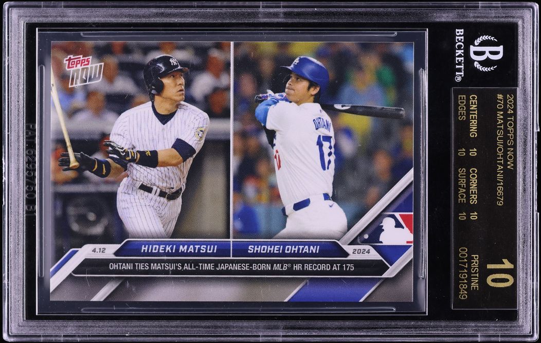 2024 Topps Now Hideki Matsui Shohei Ohtani #70 BGS 10 PRISTINE,BLACK LABEL