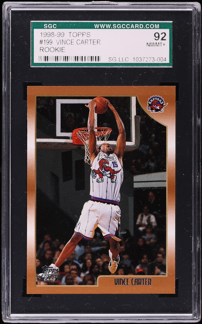1998 Topps Basketball Vince Carter ROOKIE #199 SGC 8.5 NM-MT+