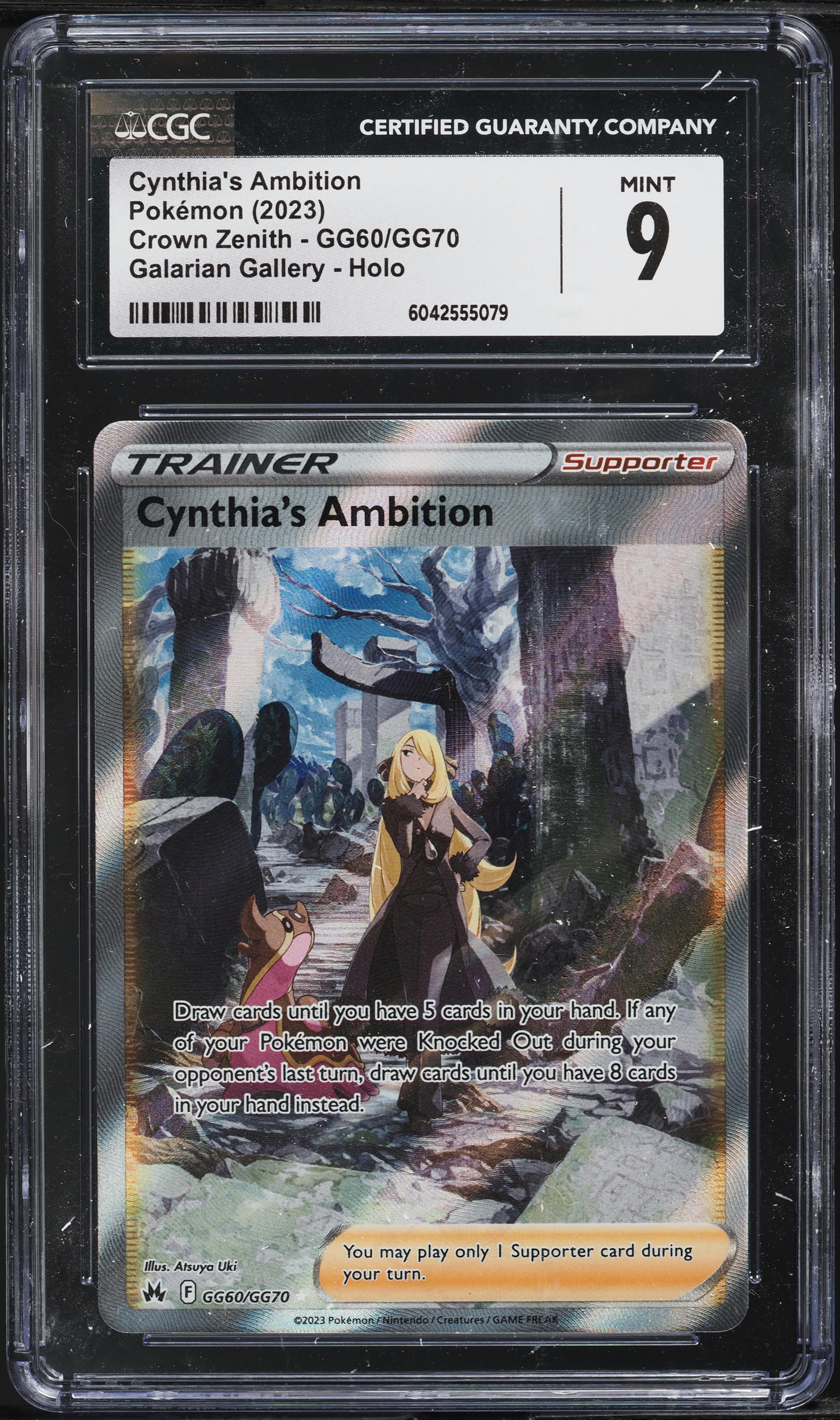 2023 Pokemon SWSH Crown Zenith Full Art Cynthia's Ambition #GG60