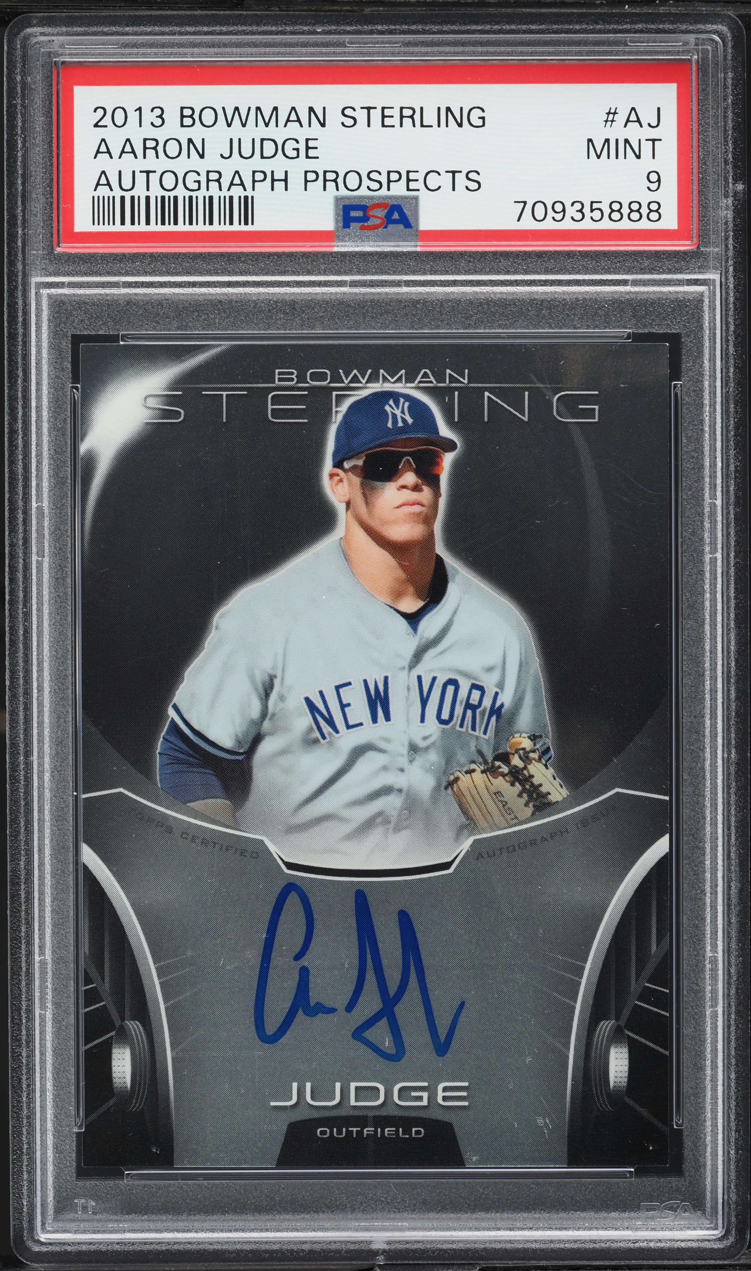 2013 Bowman Sterling Aaron Judge PROSPECT AUTO #AJ PSA 9 MINT on