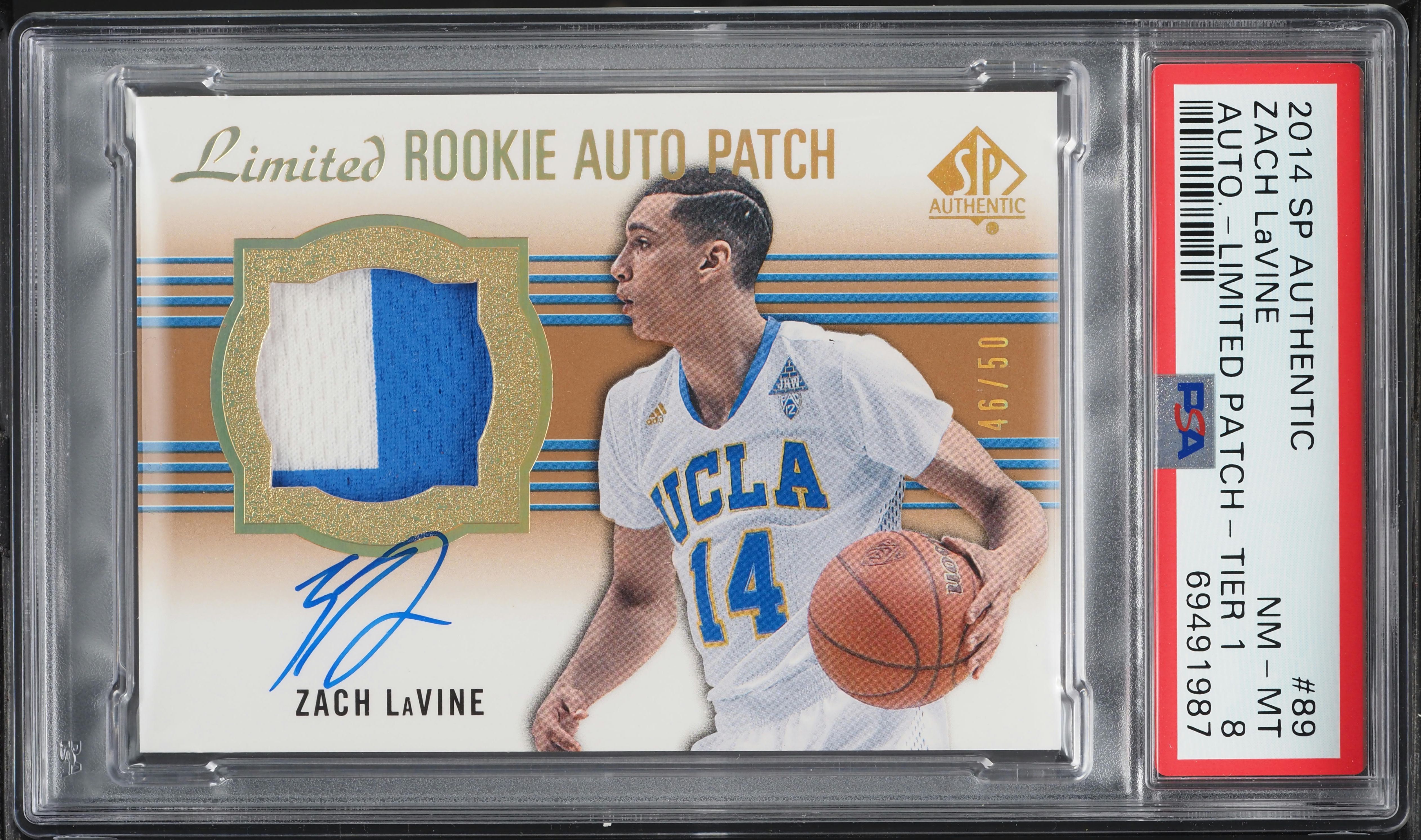 2014 SP Authentic Limited Tier 1 Zach Lavine ROOKIE PATCH AUTO /50