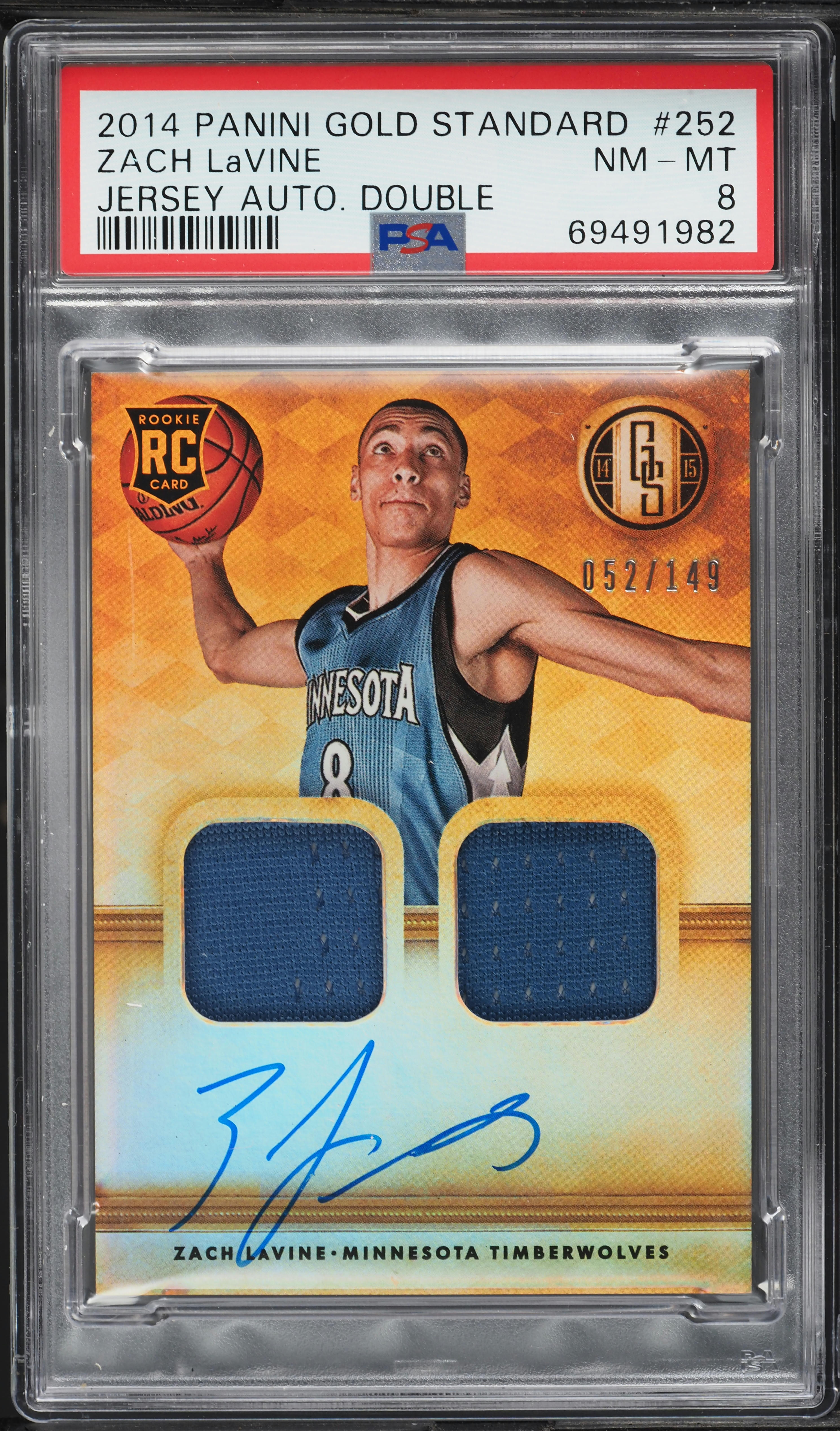 2014 Panini Gold Standard Double Zach Lavine ROOKIE PATCH AUTO 