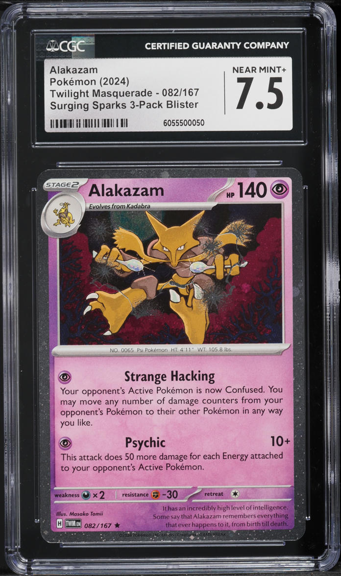 2024 Pokemon SV Promo Twilight Masquerade Surging Sparks Alakazam #82 CGC 7.5 NRMT+