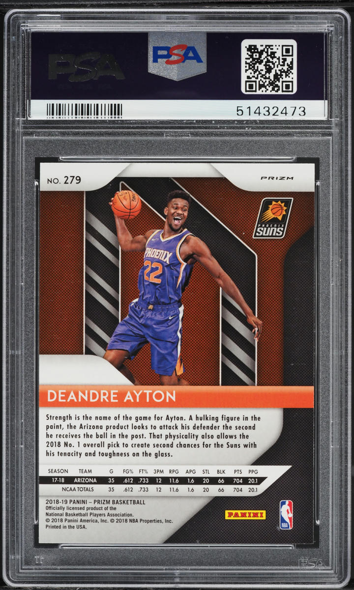 2018 Panini Prizm Silver DeAndre Ayton ROOKIE #279 PSA 8 NM-MT