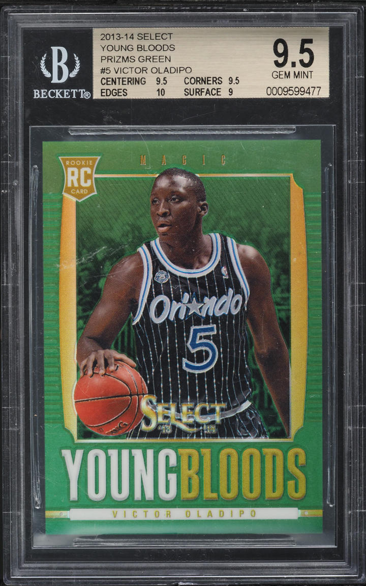 2013 Select Young Bloods Green Prizm Victor Oladipo ROOKIE 1/5 #5 BGS 9.5 GEM