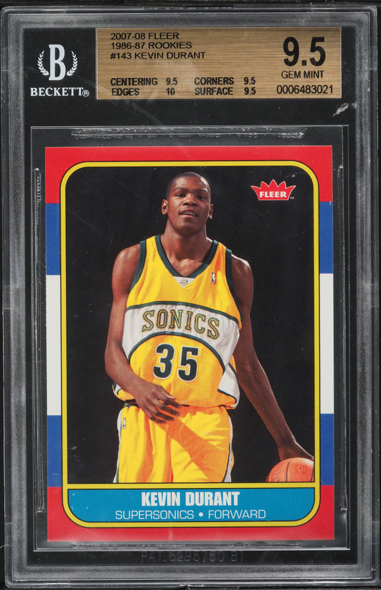 2007 Fleer Basketball '86 Kevin Durant ROOKIE #86R-143 BGS 9.5 GEM MINT