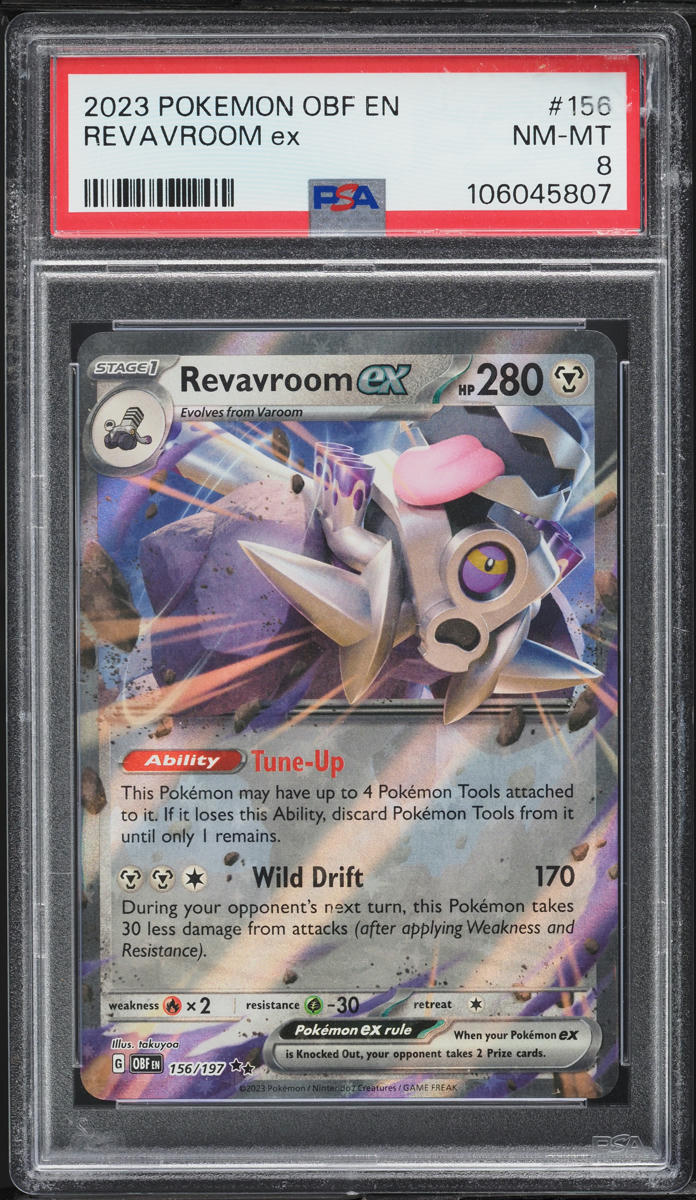 2023 Pokemon Scarlet & Violet Obsidian Flames Holo Revavroom ex #156 PSA 8 NM-MT