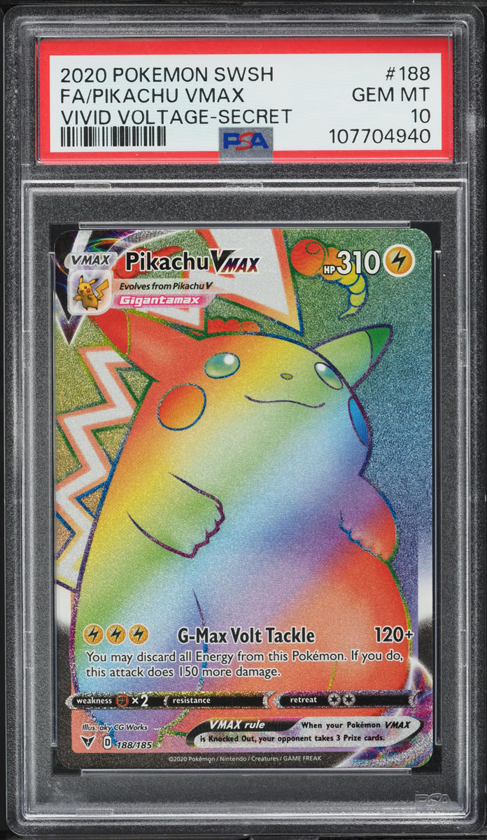 2020 Pokemon SWSH Vivid Voltage Hyper Rare Pikachu VMAX #188 PSA