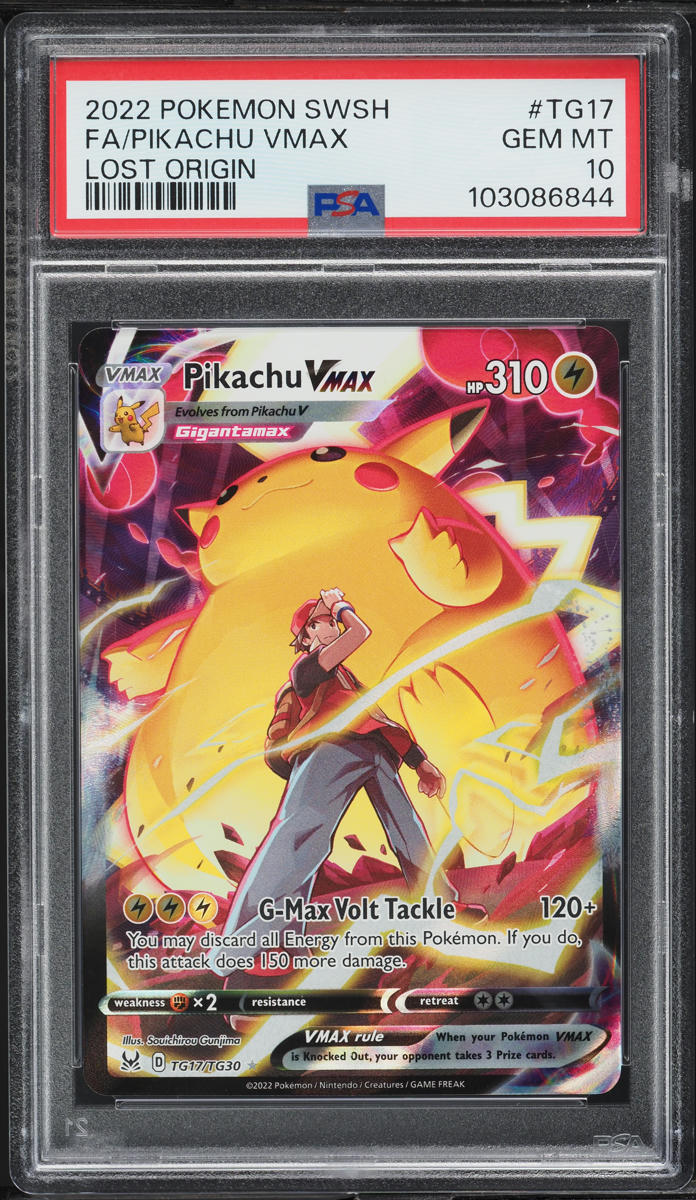 2022 Pokemon SWSH Lost Origin Full Art Pikachu VMAX #TG17 PSA 10