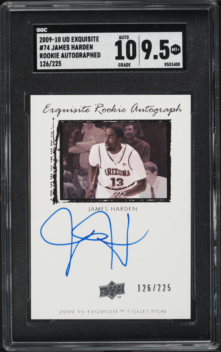 2009 Exquisite Collection James Harden ROOKIE AUTO /225 #74 SGC 9.5 MINT+