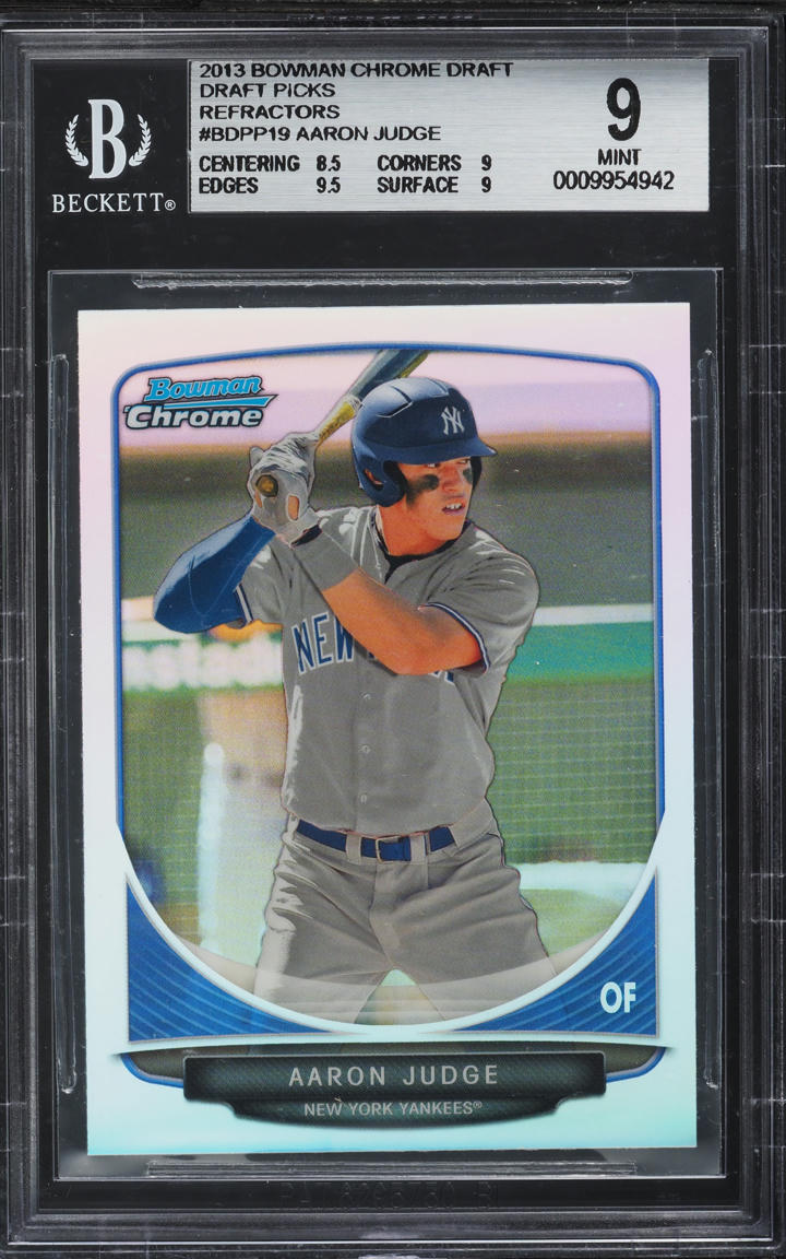 2013 Bowman Chrome DP Refractor Aaron Judge PROSPECT #BDPP19 BGS 9 MINT