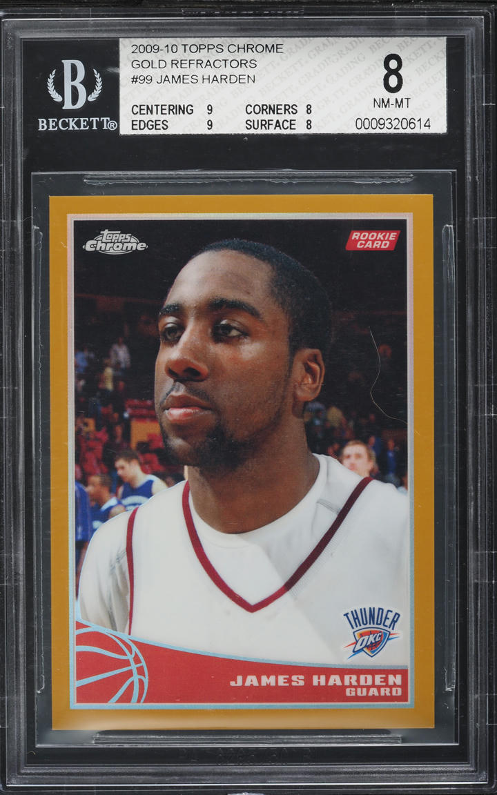 2009 Topps Chrome Gold Refractor James Harden ROOKIE /50 #99 BGS 8 NM-MT