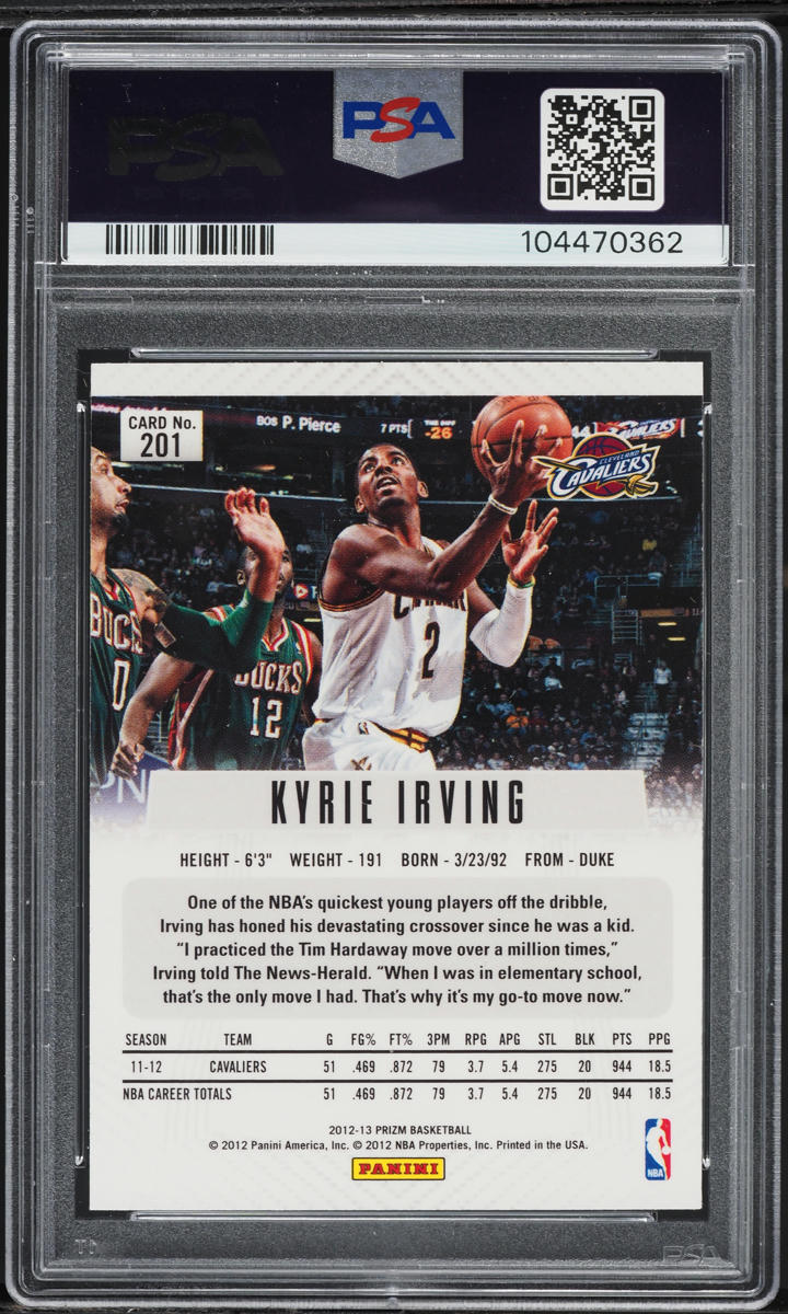 2012 Panini Prizm Kyrie Irving ROOKIE #201 PSA 8 NM-MT