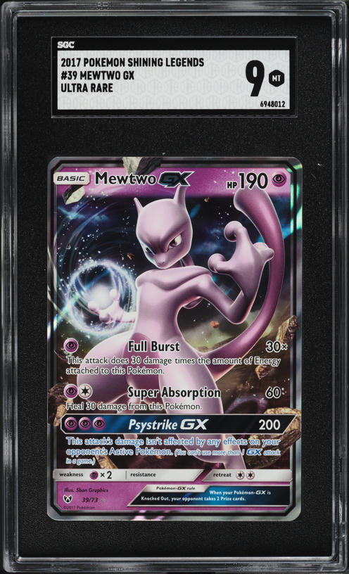 how much is a mewtwo gx pokemon card worth Pokemon Trading Card Game Shining Legends Ultra Rare Mewtwo GX #39