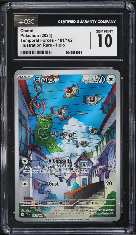 2024 Pokemon Scarlet & Violet Temporal Forces IR Chatot #181 CGC 10 GEM MINT