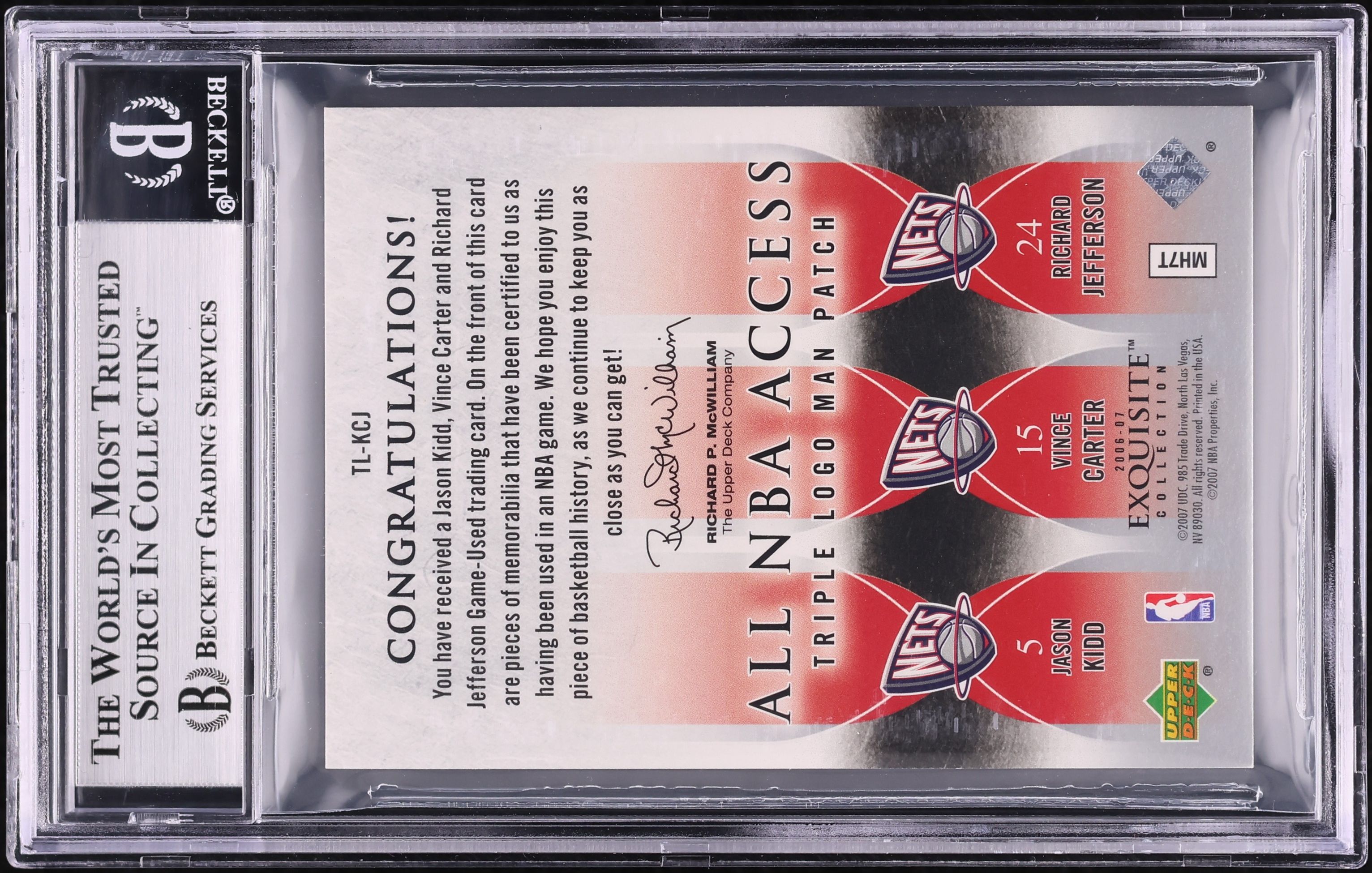 2006 Exquisite Triple Jason Kidd Vince Carter Jefferson LOGOMAN