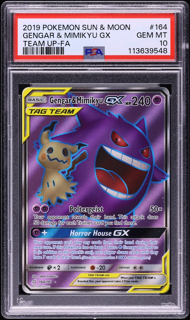 gengar and mimikyu pokemon card Tag Cute & Holographic Credit Card Holographic Credit Card Skin  Anime Town Creations [Psychic][Psychic] Poltergeist 50 Your opponent reveals their hand Trading Gengar & Mimikyu GX