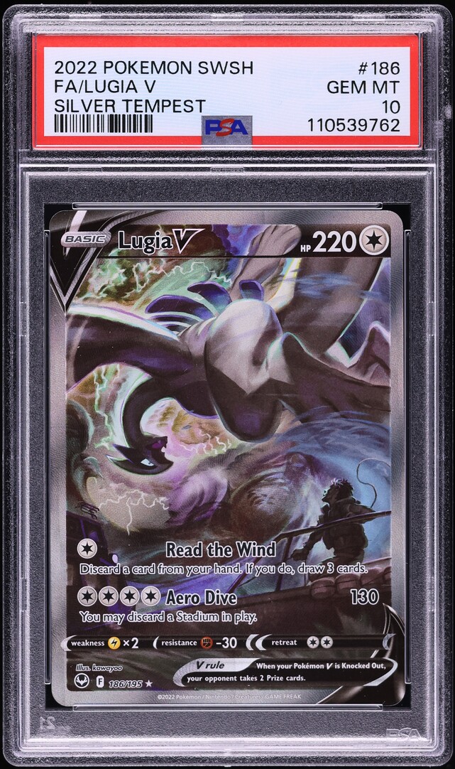 2022 Pokemon Sword & Shield Silver Tempest Alt Art Lugia V #186 PSA 10 GEM MINT