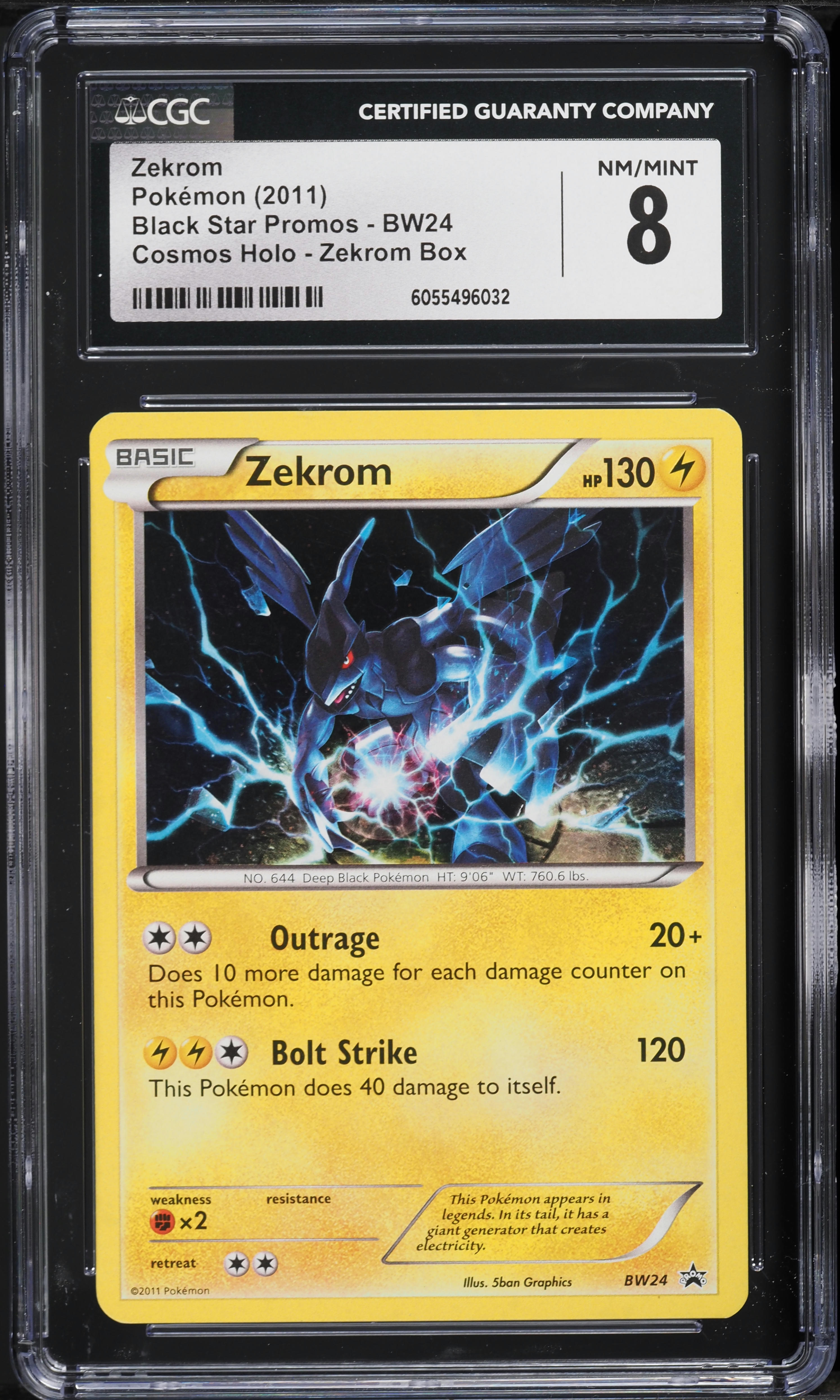 2011 Pokemon BW Black Star Promo Cosmos Holo Zekrom #BW24 CGC 8 NM-MT on  Fanatics Collect