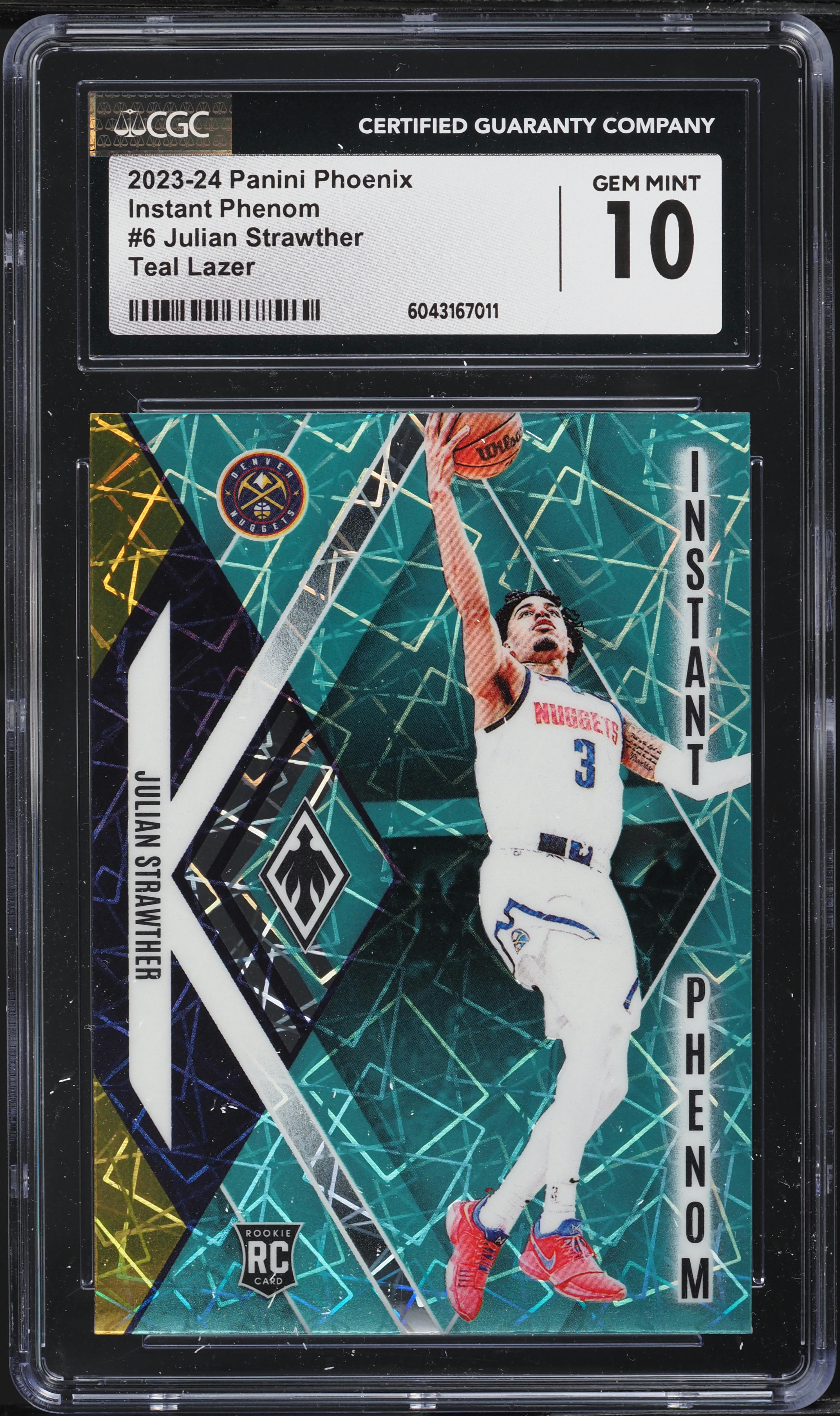 2023 Panini Phoenix Instant Phenom Teal Lazer Julian Strawther