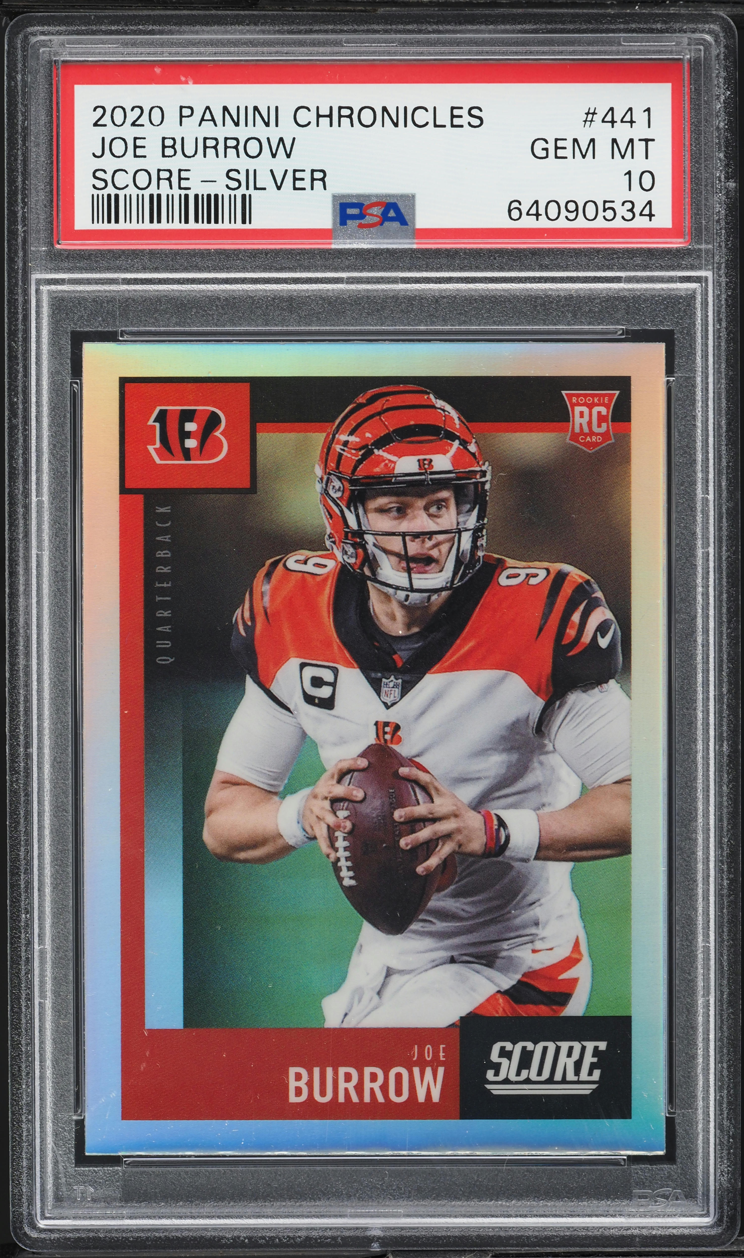 2020 Panini Chronicles Score Silver Joe Burrow ROOKIE #441 PSA 10