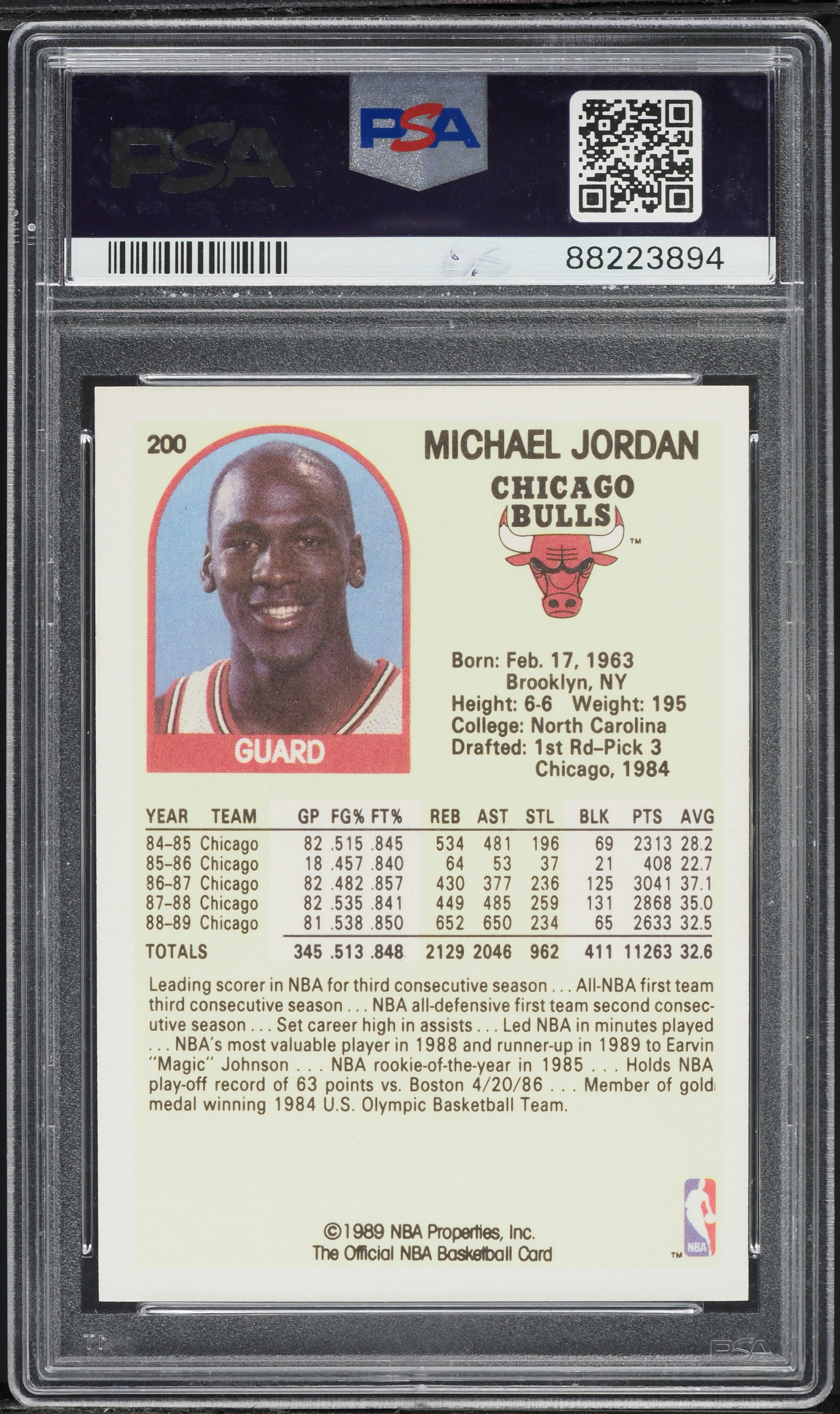 1989 Hoops Michael Jordan #200 PSA 10 GEM MINT on Fanatics Collect
