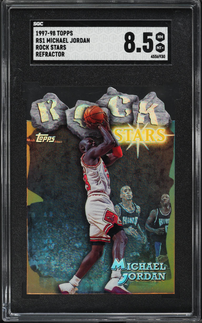 1997 Topps Rock Stars Refractor Die-Cut Michael Jordan #RS1 SGC 8.5 NM-MT+