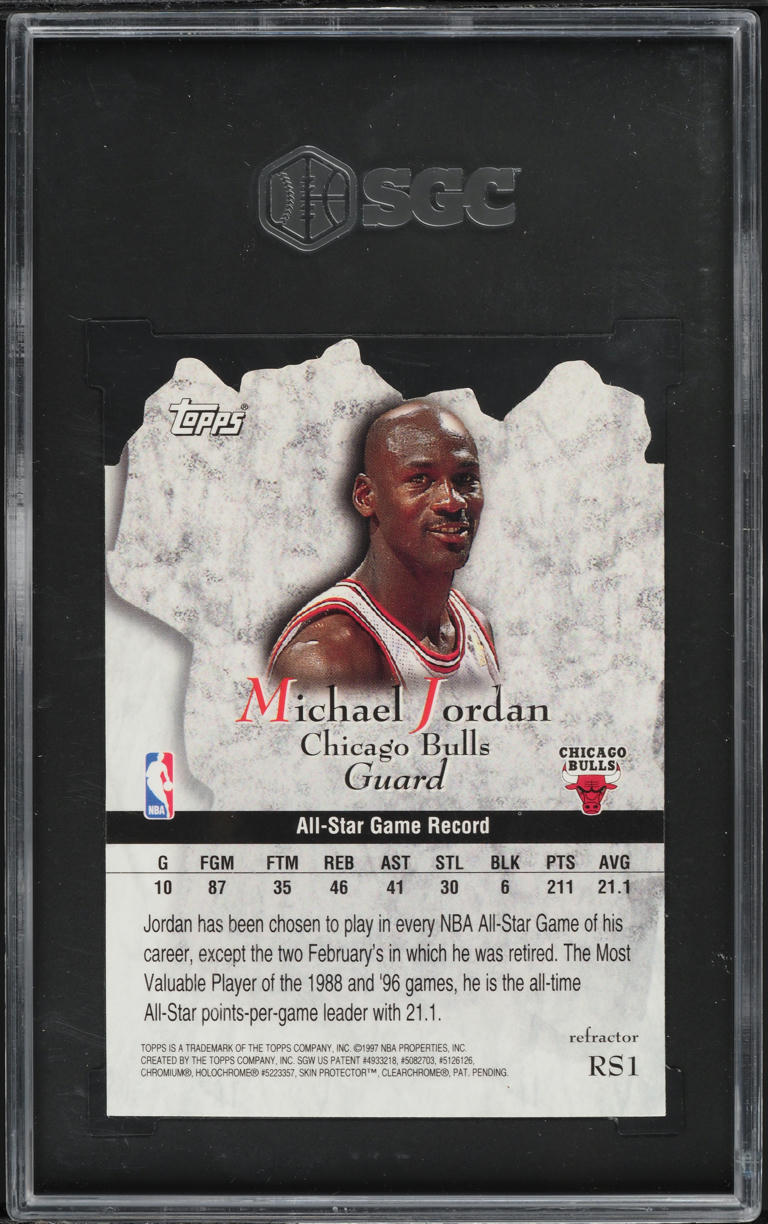 1997 Topps Rock Stars Refractor Die-Cut Michael Jordan #RS1 SGC 8.5 NM-MT+