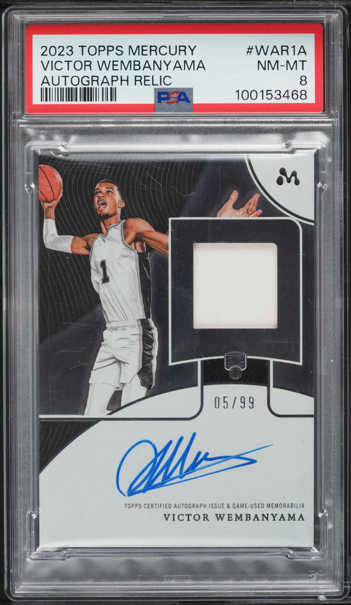 2023 Topps Mercury Victor Wembanyama ROOKIE PATCH AUTO /99 #WAR-1A PSA 8 NM-MT