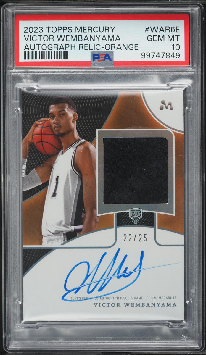 2023 Topps Mercury Orange Victor Wembanyama ROOKIE PATCH AUTO /25