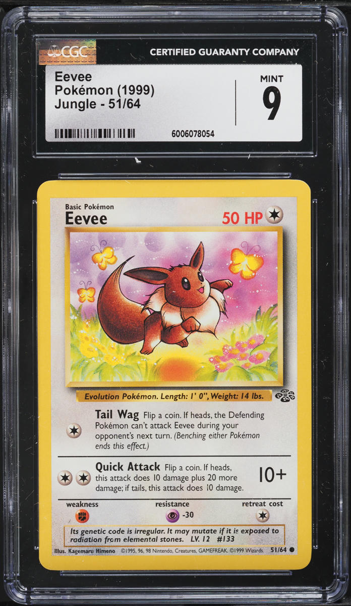 1999 Pokemon Jungle Eevee #51 CGC 9 MINT
