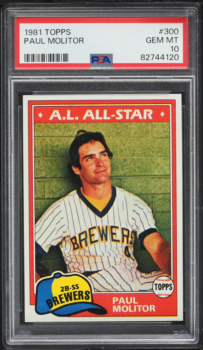 1981 Topps Paul Molitor ALL-STAR #300 PSA 10 GEM MINT