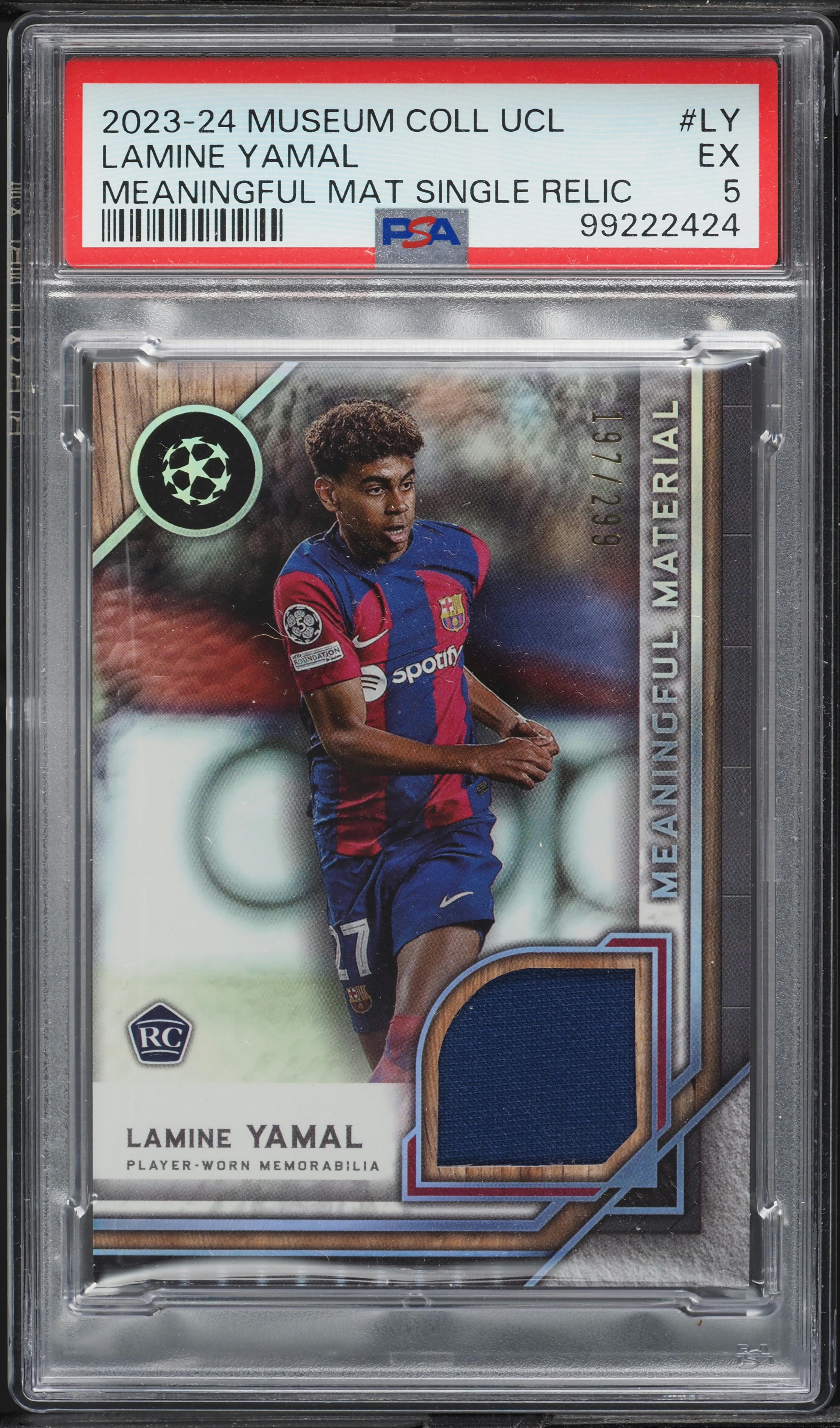 2023 Topps Museum UEFA Meaningful Material Lamine Yamal ROOKIE