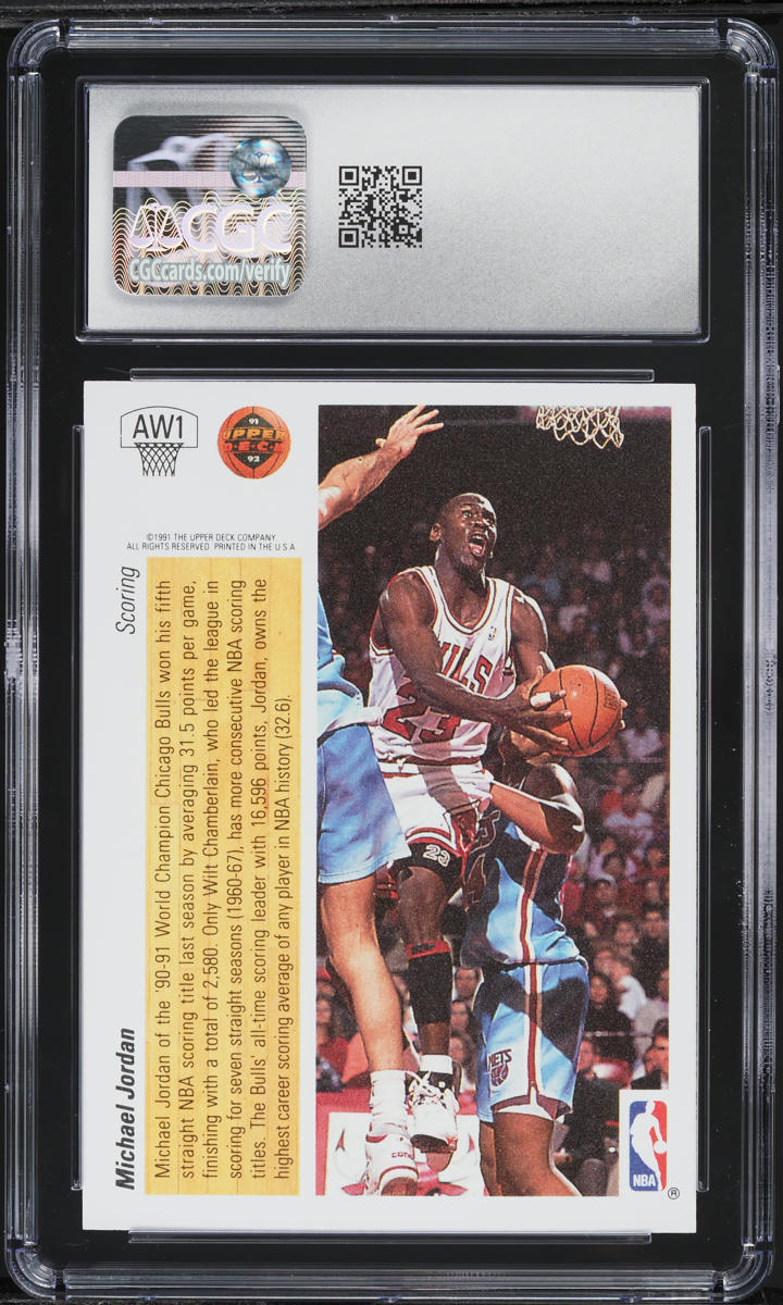 1991 Upper Deck Award Winner Holograms Scoring Michael Jordan #AW1 CGC 7 NRMT