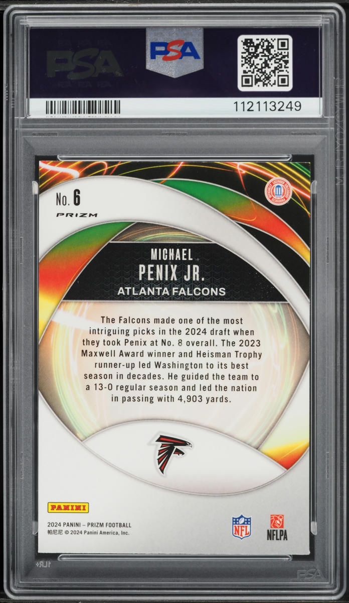2024 Panini Prizm Portals Green Michael Penix Jr. ROOKIE #6 PSA 8 NM-MT