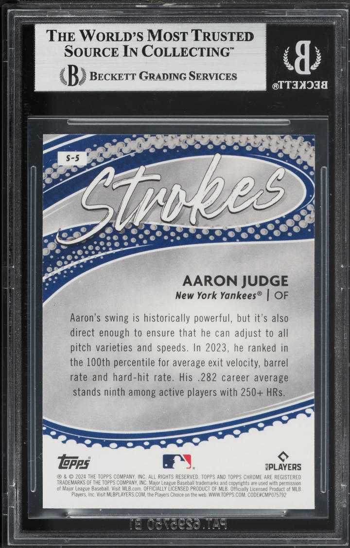 2024 Topps Chrome Strokes Aaron Judge #S-5 BGS 9 MINT