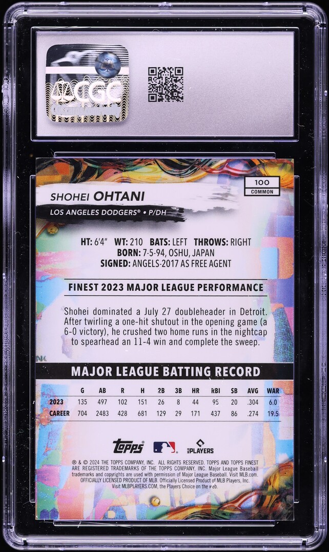 2024 Finest Shohei Ohtani #100 CGC 10 GEM MINT