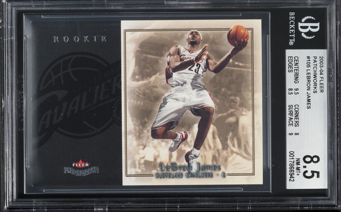 2003 Fleer Patchworks LeBron James ROOKIE /799 #105 BGS 8.5 NM-MT+