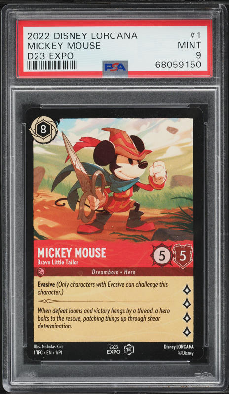 2022 Disney Lorcana Promo D23 Expo Mickey Mouse #1 PSA 9 MINT on
