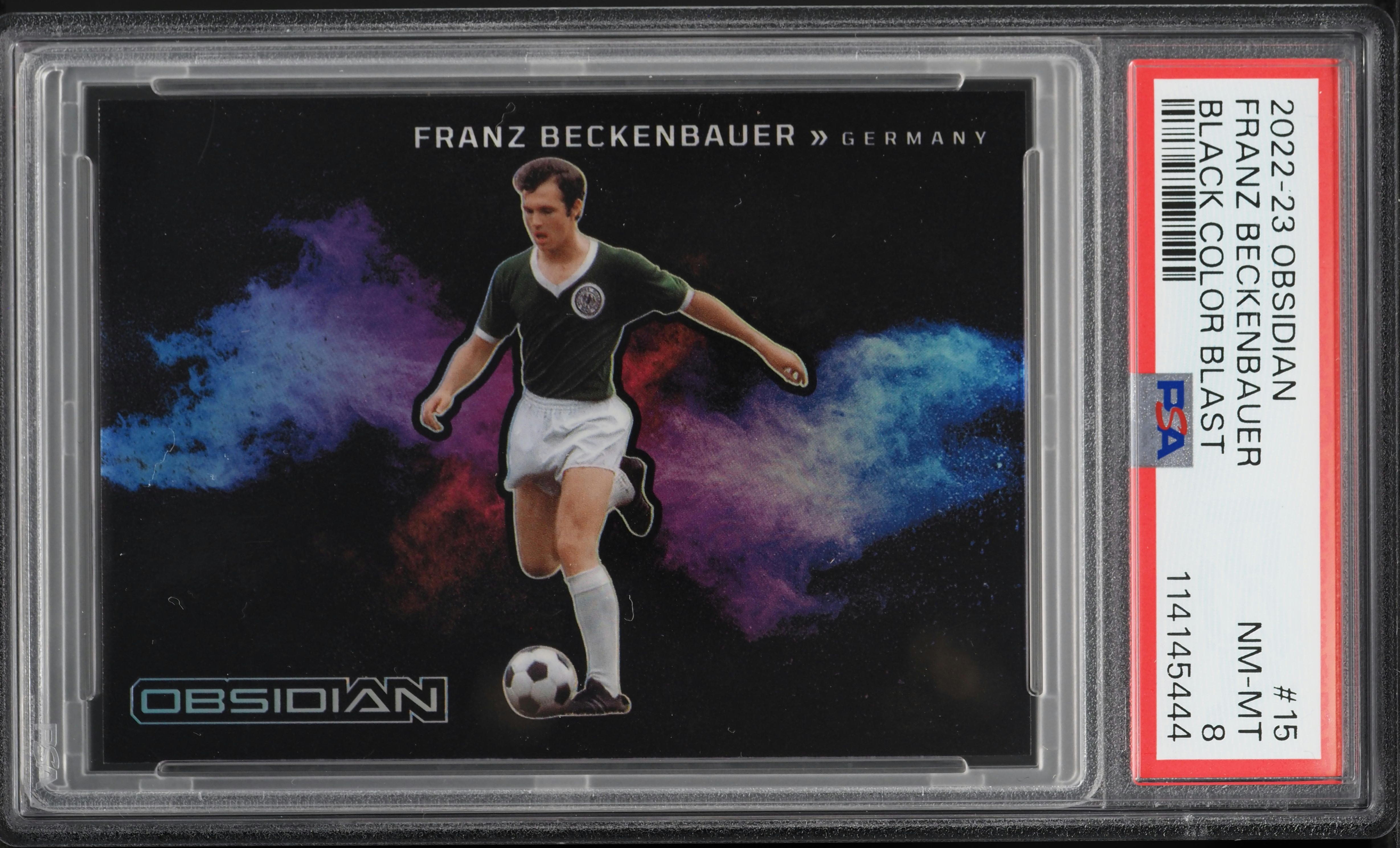 2022 Panini Obsidian Black Colorblast Franz Beckenbauer #15 PSA 8