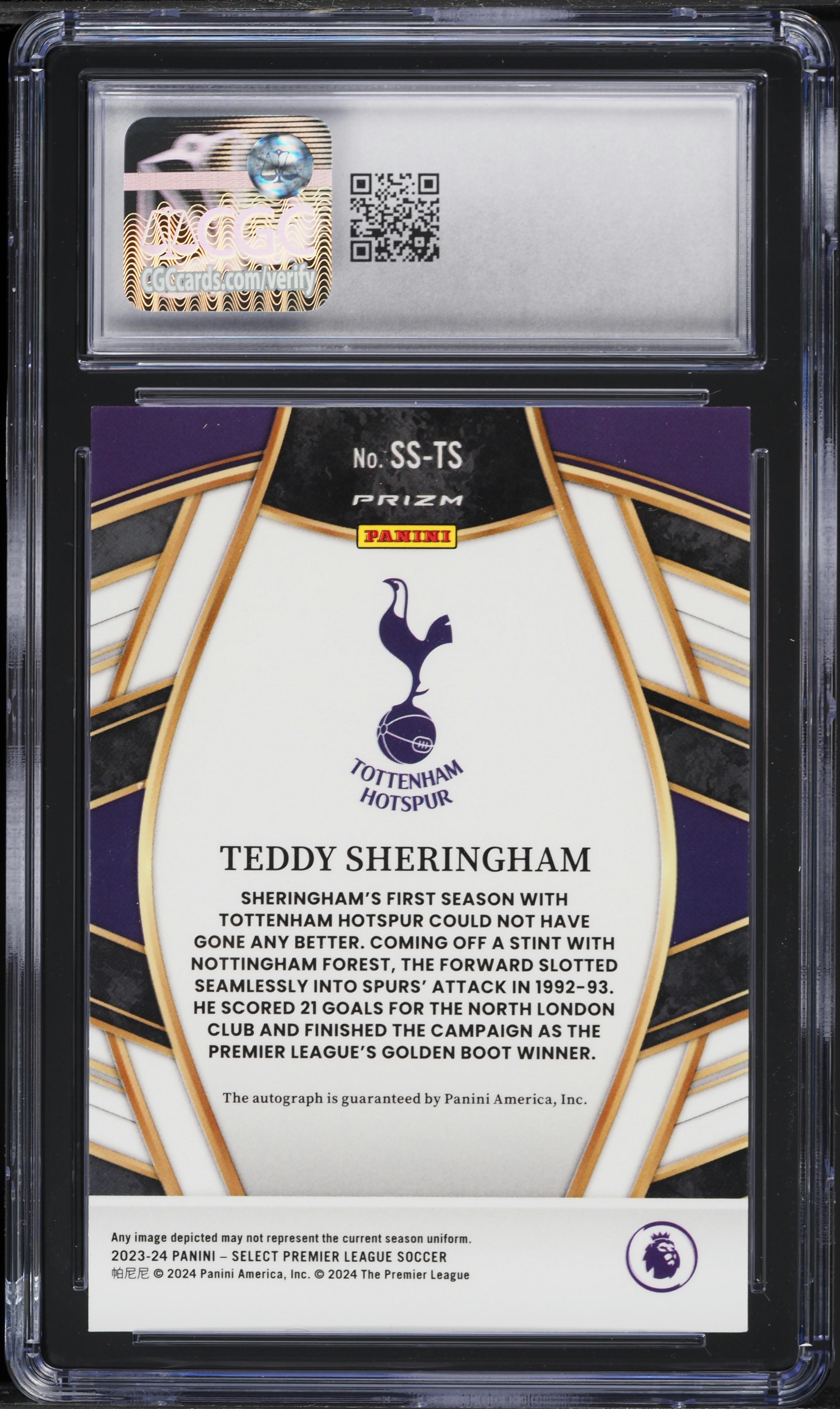 2023 Select Premier League Teddy Sheringham AUTO #SS-TS CGC 9 MINT 