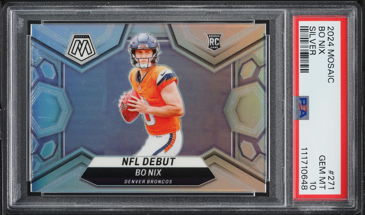 2024 Panini Mosaic NFL Debut Silver Bo Nix ROOKIE #271 PSA 10 GEM MINT