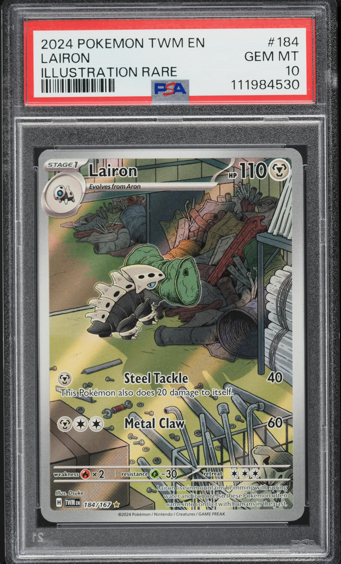 2024 Pokemon Scarlet & Violet Twilight Masquerade IR Lairon #184 PSA 10 GEM MINT