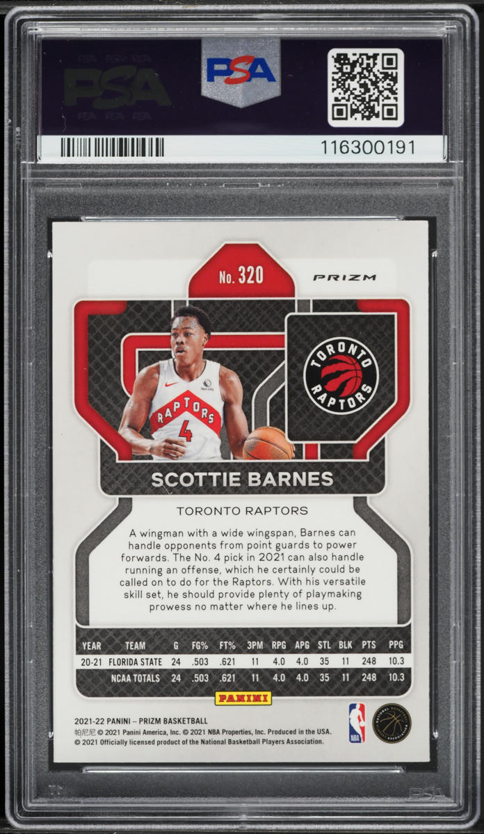 2021 Panini Prizm NBA 75th Scottie Barnes ROOKIE #320 PSA 9 MINT