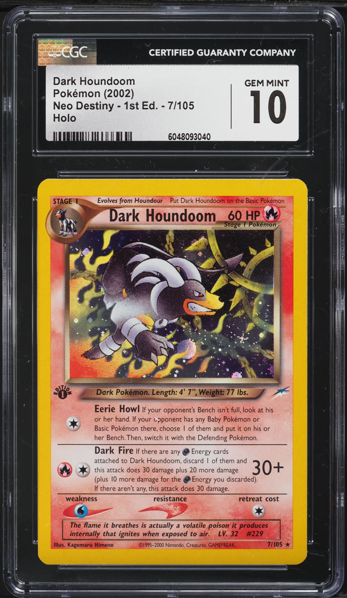2002 Pokemon Neo Destiny 1st Edition Holo Dark Houndoom #7 CGC 10 GEM MINT